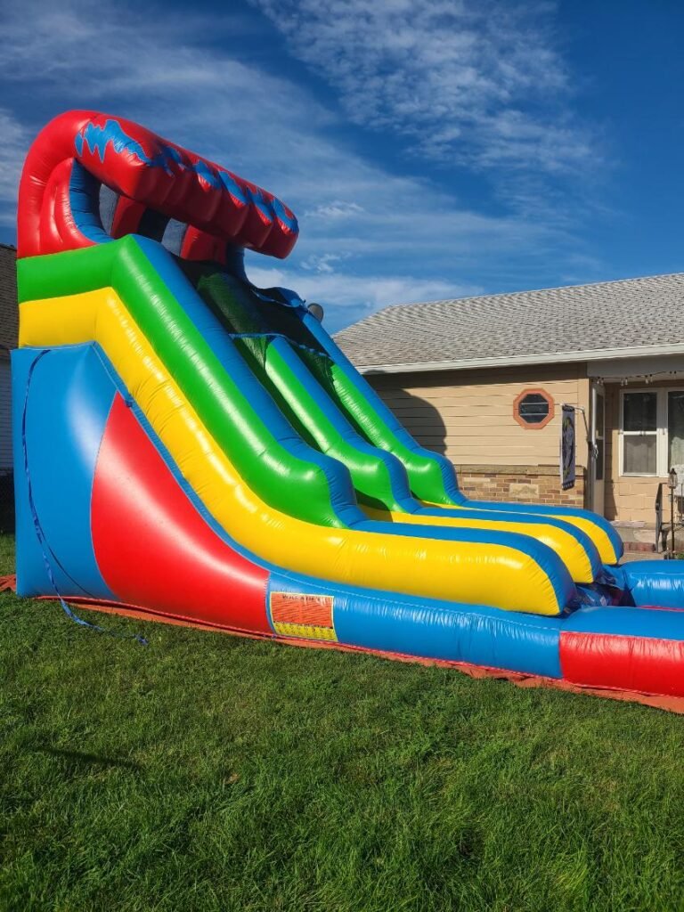 Vibrant Colorful Waterslide and Bounce for Party Rental | Omaha
